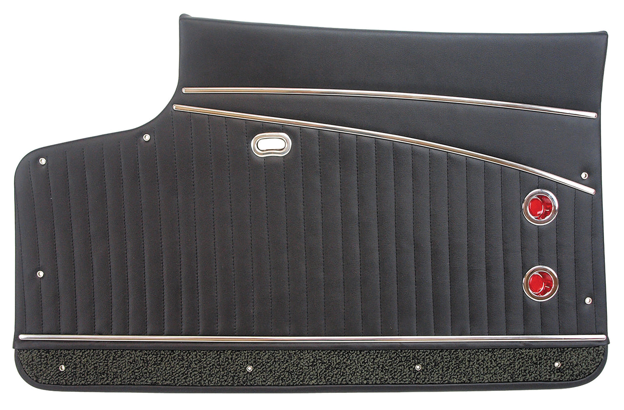 1962-1962 Corvette Door Panels Black Leather Deluxe-414420-Corvette-Store-Online