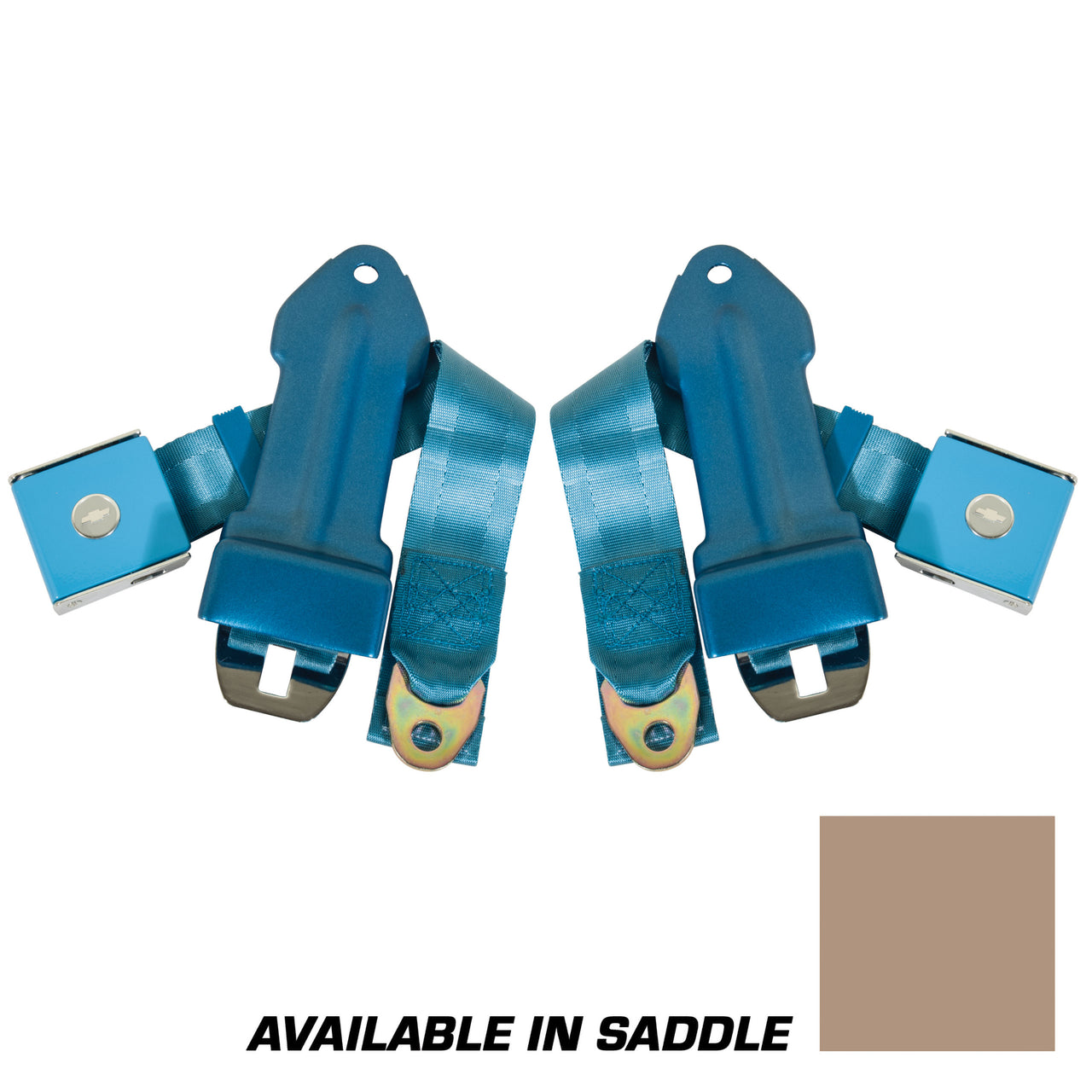 1965-1966 Corvette Seat Belts Bowtie Lift Latch - Saddle-41597-Corvette-Store-Online