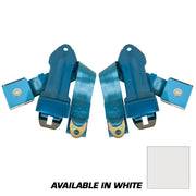 1965-1966 Corvette Seat Belts - Lift Latch - W/O Bow Tie Emblem - White-41599-Corvette-Store-Online