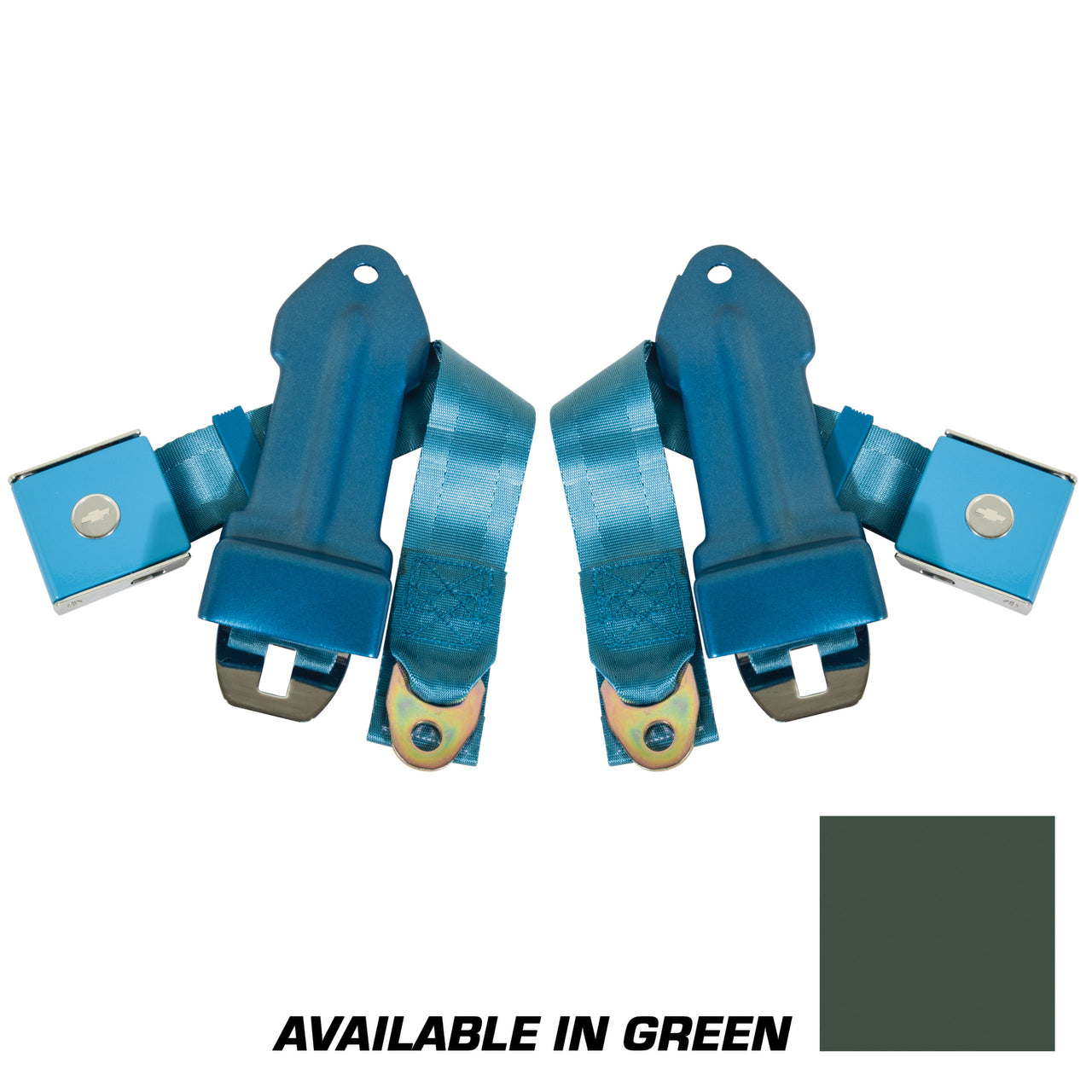 1965-1966 Corvette Seat Belts Bowtie Lift Latch - Green-41600-Corvette-Store-Online