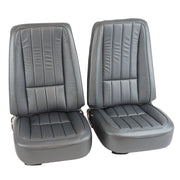 1968-1968 Corvette Mounted Seats Gunmetal Vinyl First Design With Headrest Bracket-417663MEH-Corvette-Store-Online