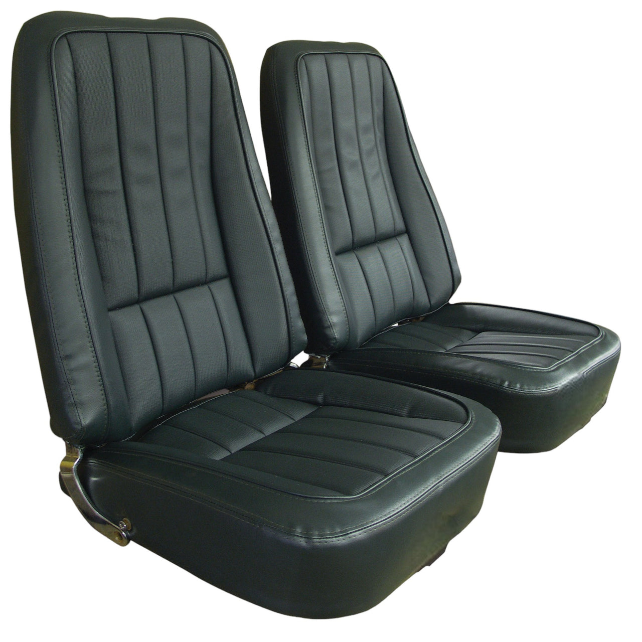 1969-1969 Corvette Mounted Seats Green Vinyl With Headrest Bracket-417714MH-Corvette-Store-Online