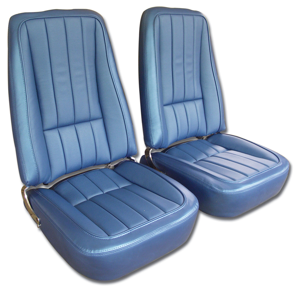 1969-1969 Corvette Mounted Seats Bright Blue Vinyl Without Headrest Bracket-417741M-Corvette-Store-Online