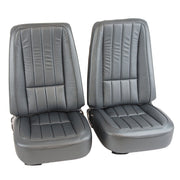 1969-1969 Corvette Mounted Seats Gunmetal Vinyl With Headrest Bracket-417763MH-Corvette-Store-Online