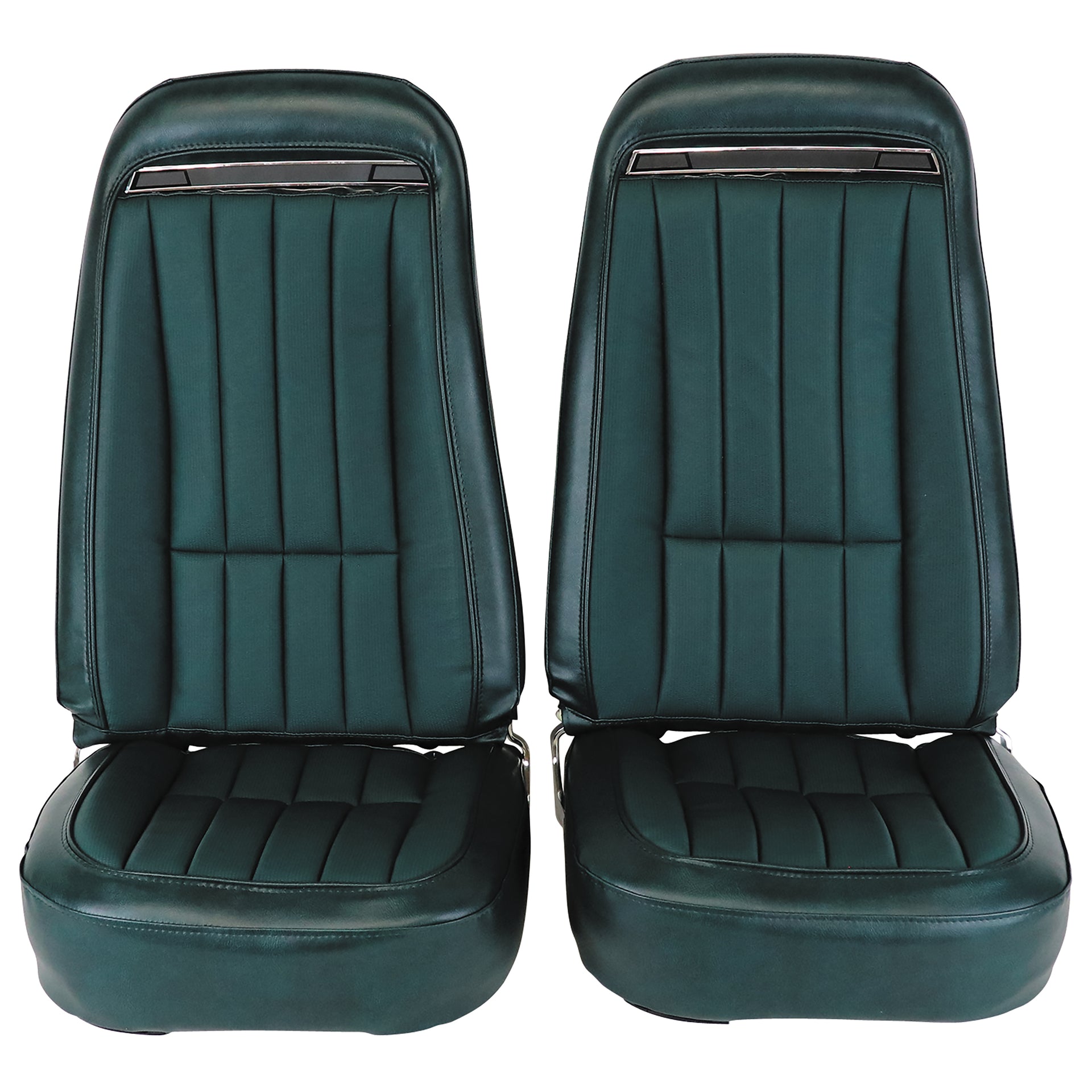 1971-1971 Corvette Mounted Seats Green Vinyl Without Shoulder Harness-417818M-Corvette-Store-Online