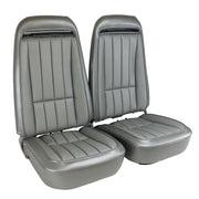 1974-1974 Corvette Mounted Seats Silver Vinyl With Shoulder Harness-417861MS-Corvette-Store-Online