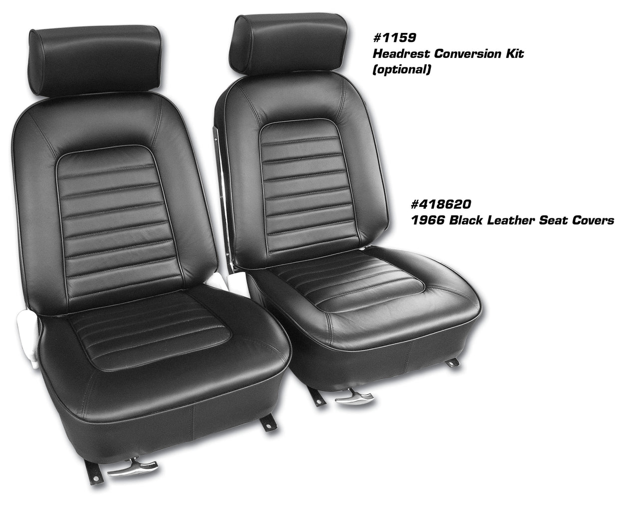 1966-1966 Corvette Leather Seat Covers Black-418620-Corvette-Store-Online