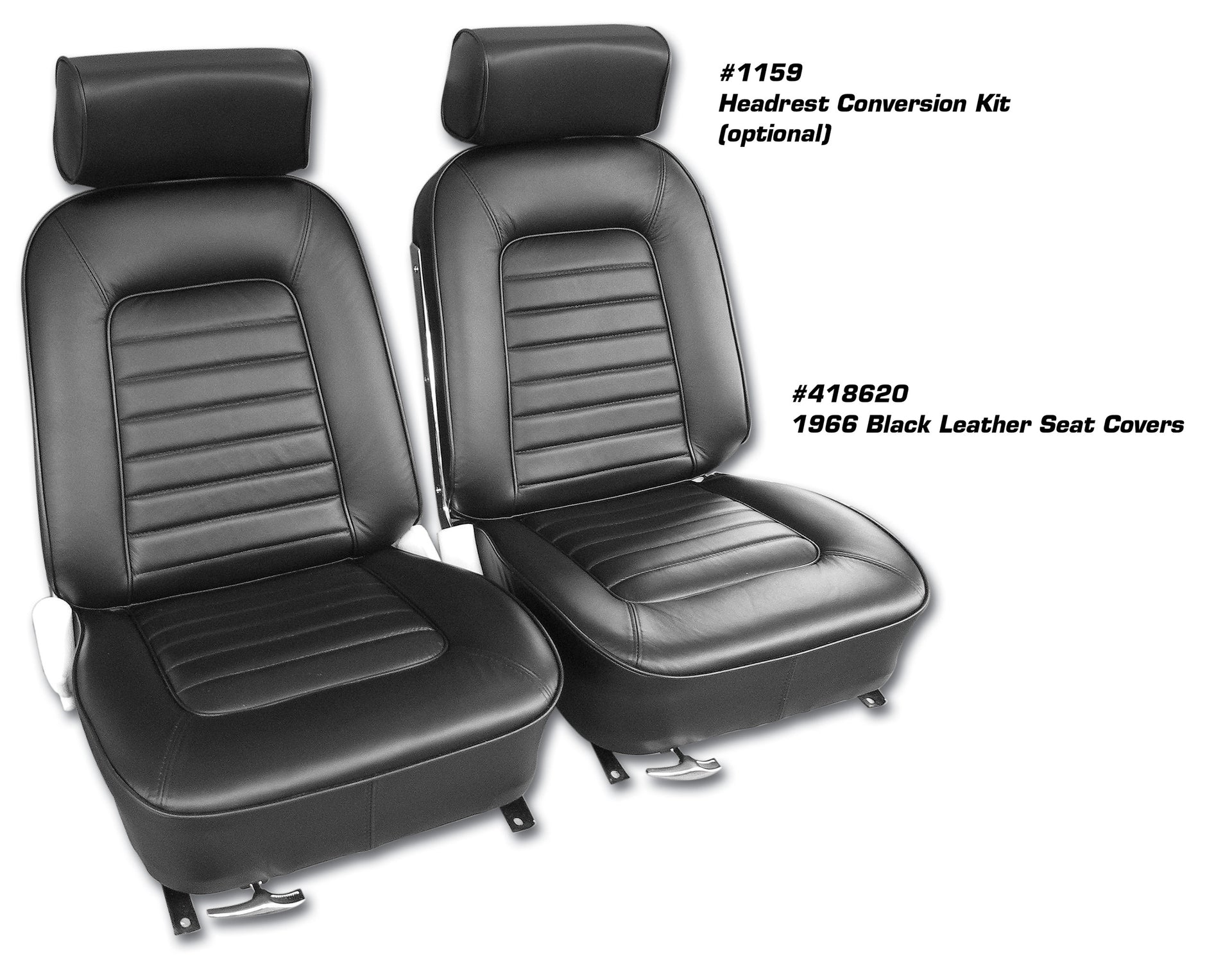 1966-1966 Corvette Leather Seat Covers Black-418620-Corvette-Store-Online