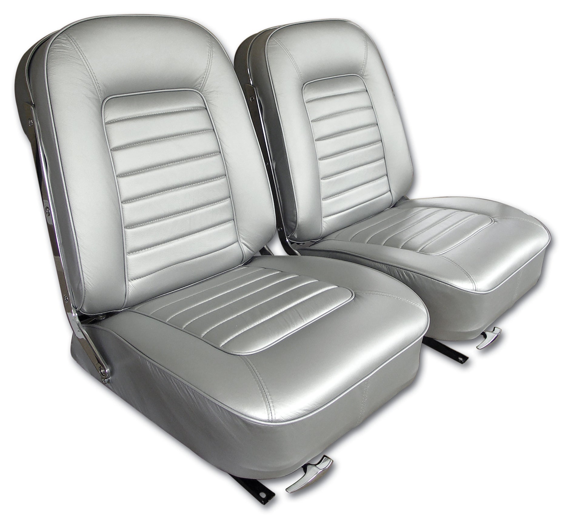 1966-1966 Corvette Leather Seat Covers Silver-418661-Corvette-Store-Online