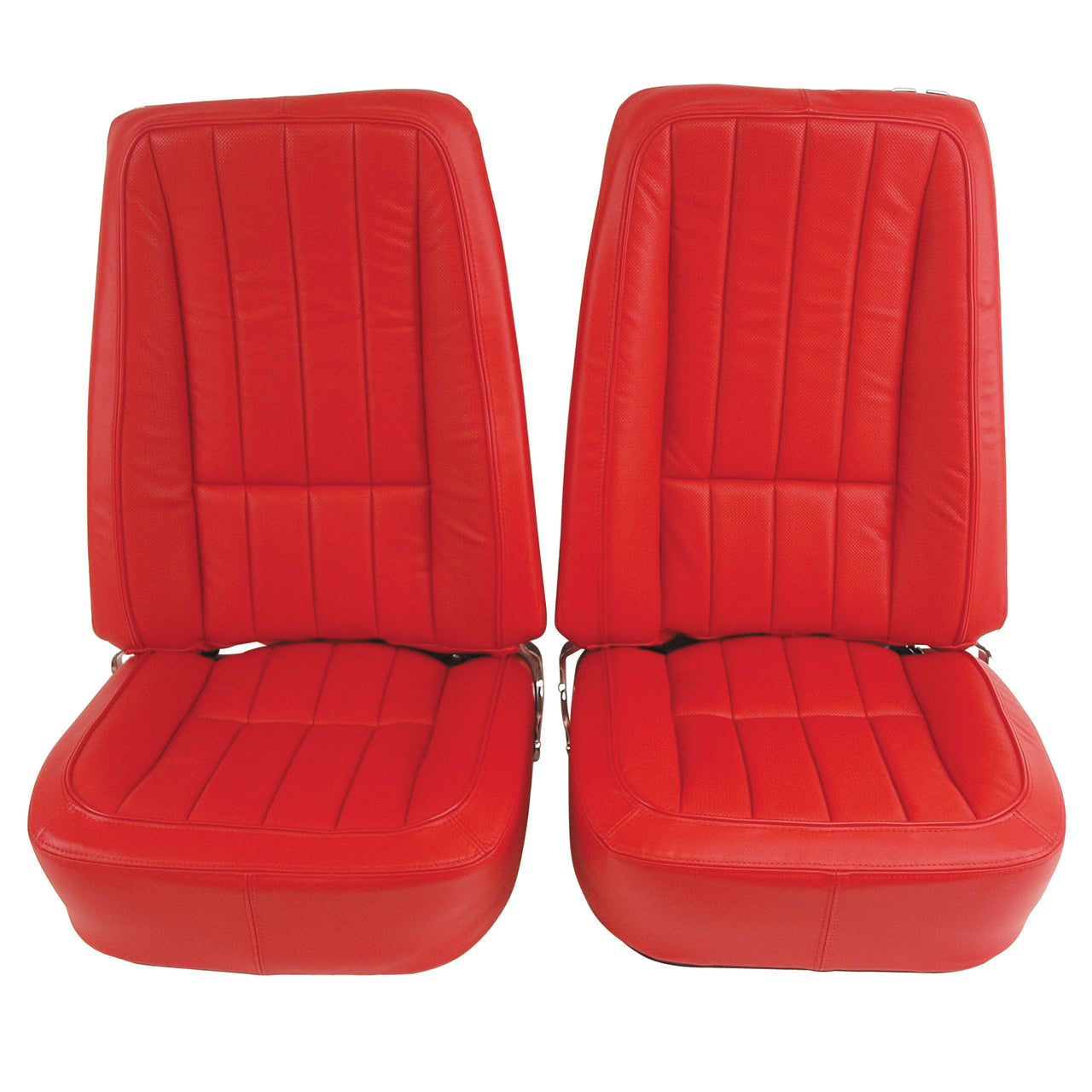 1968-1968 Corvette Mounted Seats Red 100% Leather First Design With Headrest Bracket-418830MEH-Corvette-Store-Online
