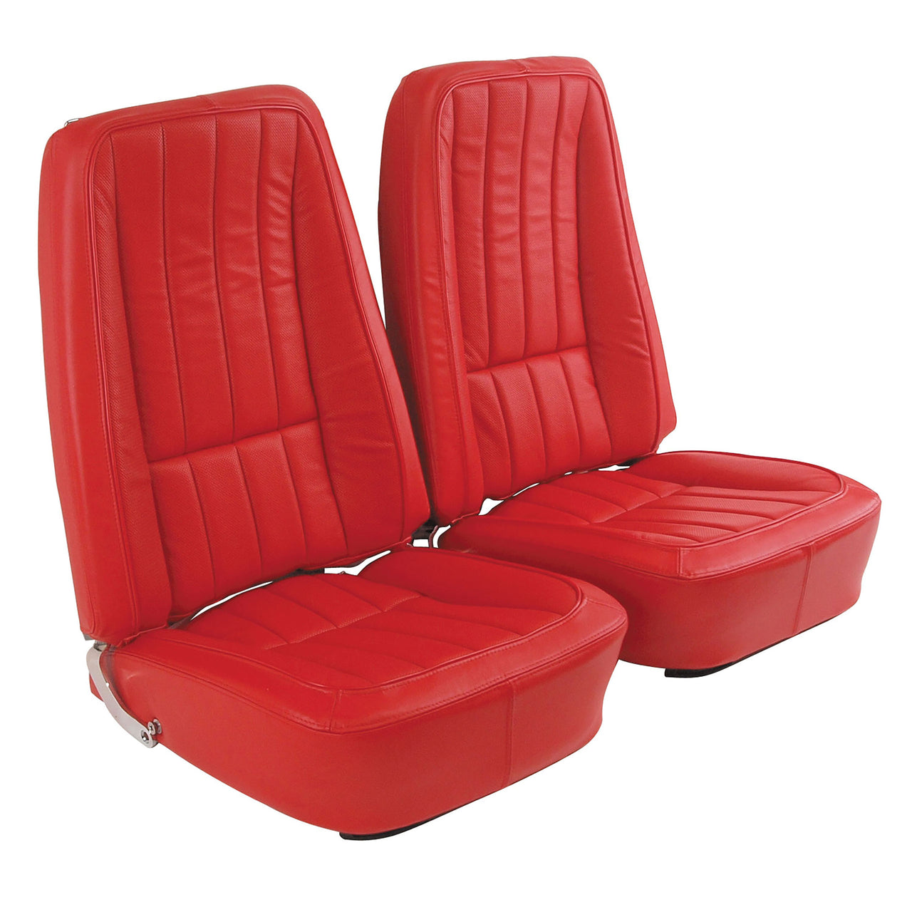 1968-1968 Corvette Mounted Seats Red 100% Leather First Design Without Headrest Bracket-418830ME-Corvette-Store-Online