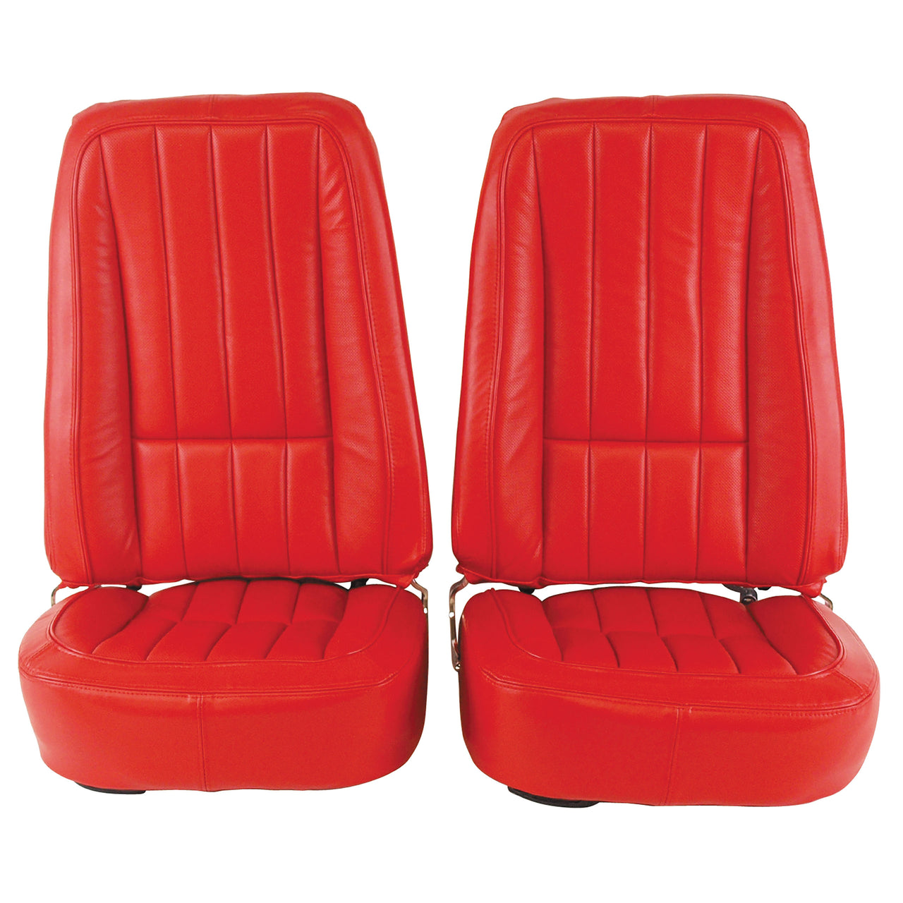 1968-1968 Corvette Mounted Seats Red 100% Leather Second Design With Headrest Bracket-418830MLH-Corvette-Store-Online