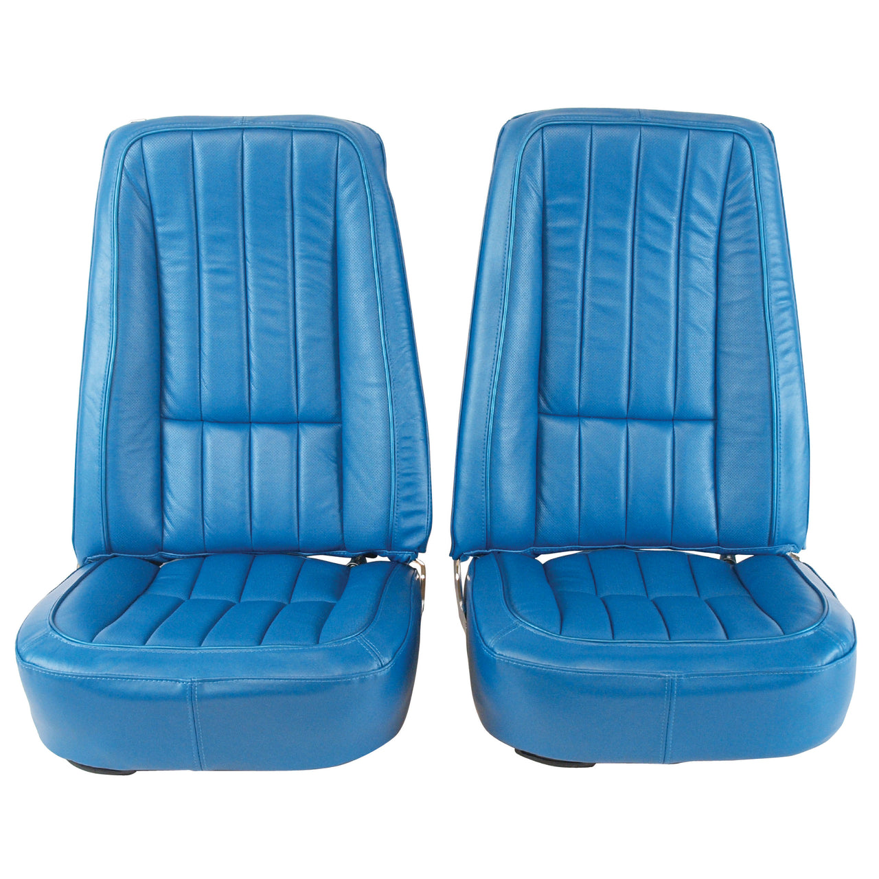 1968-1968 Corvette Mounted Seats Bright Blue 100% Leather First Design Without Headrest Bracket-418841ME-Corvette-Store-Online