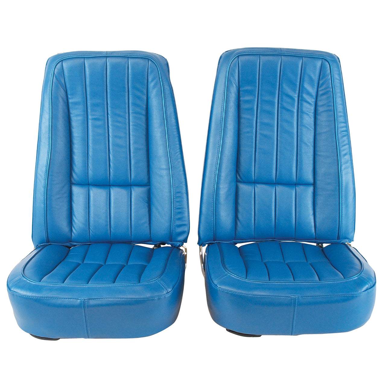 1968-1968 Corvette Mounted Seats Bright Blue 100% Leather Second Design With Headrest Bracket-418841MLH-Corvette-Store-Online