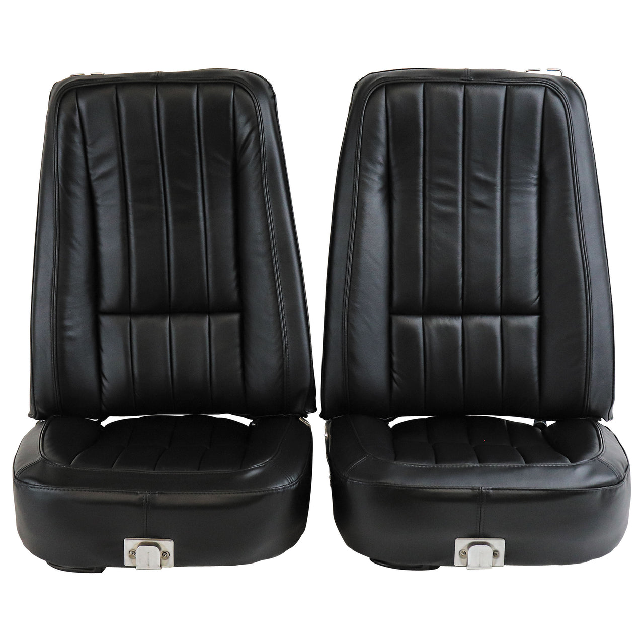 1969-1969 Corvette Mounted Seats Black 100% Leather With Headrest Bracket-418920MH-Corvette-Store-Online