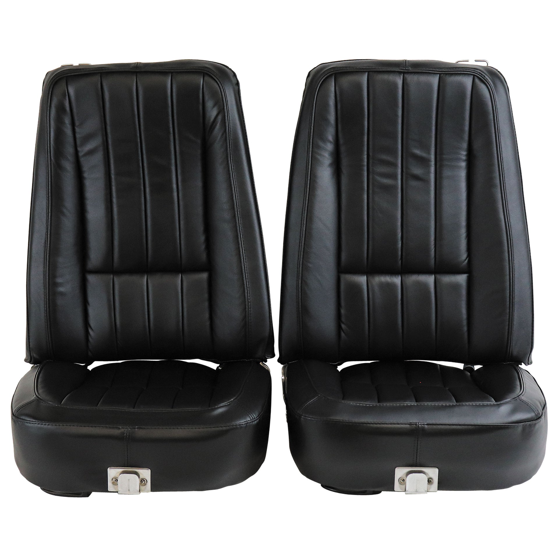 1969-1969 Corvette Mounted Seats Black 100% Leather With Headrest Bracket-418920MH-Corvette-Store-Online