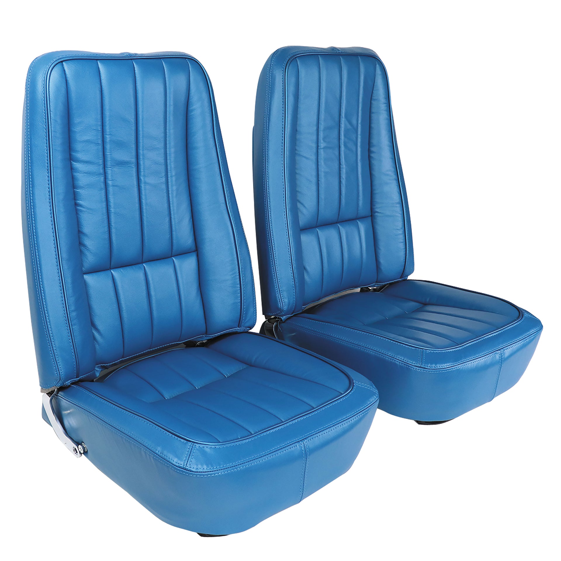 1969-1969 Corvette Mounted Seats Bright Blue 100% Leather With Headrest Bracket-418941MH-Corvette-Store-Online
