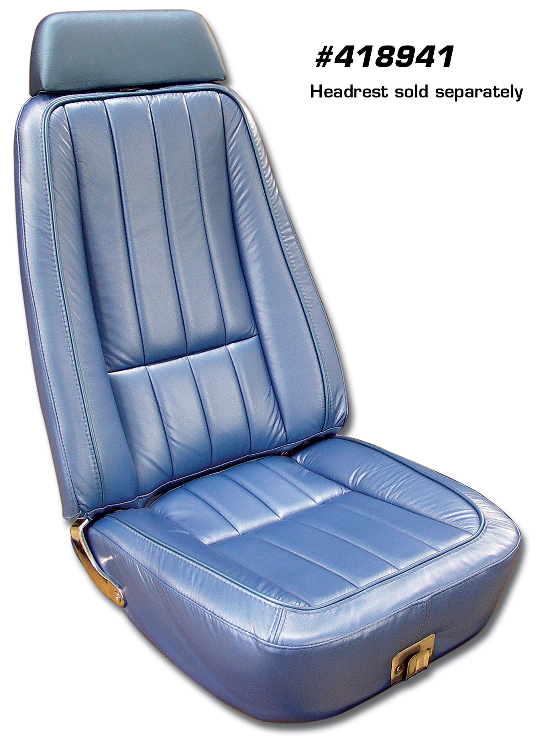 1969-1969 Corvette Mounted Seats Bright Blue 100% Leather Without Headrest Bracket-418941M-Corvette-Store-Online
