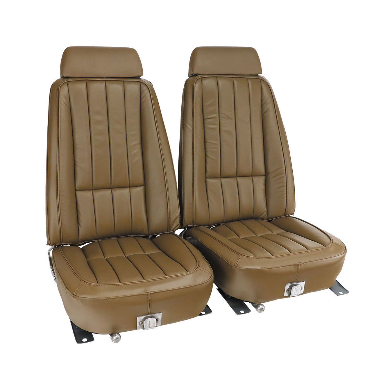 1969-1969 Corvette Mounted Seats Saddle 100% Leather With Headrest Bracket-418956MH-Corvette-Store-Online