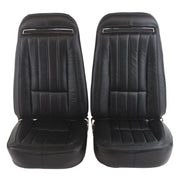 1970-1971 Corvette Mounted Seats Black 100% Leather Without Shoulder Harness-419120M-Corvette-Store-Online