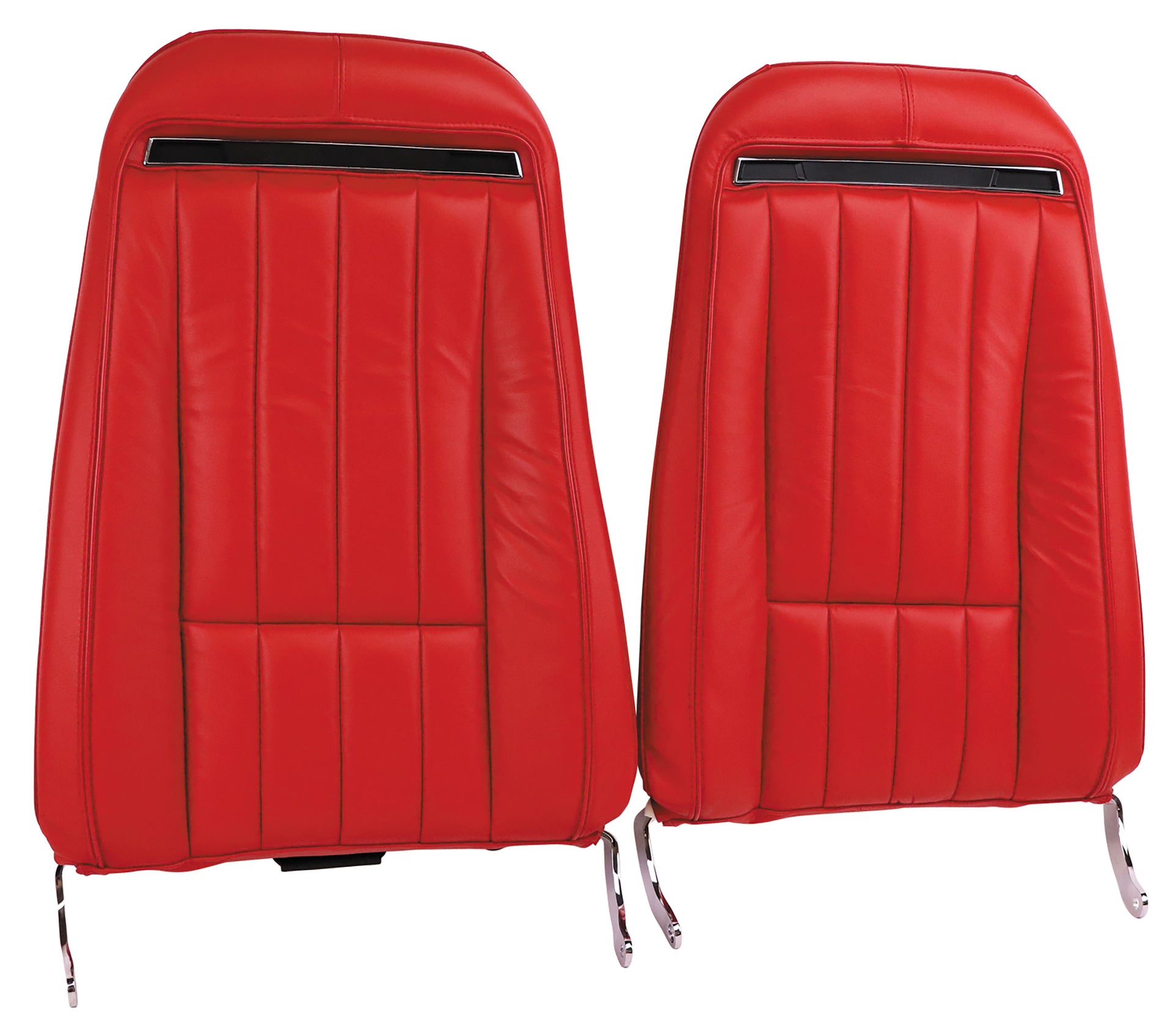 1970-1971 Corvette Mounted Seats Red 100% Leather Without Shoulder Harness-419130M-Corvette-Store-Online