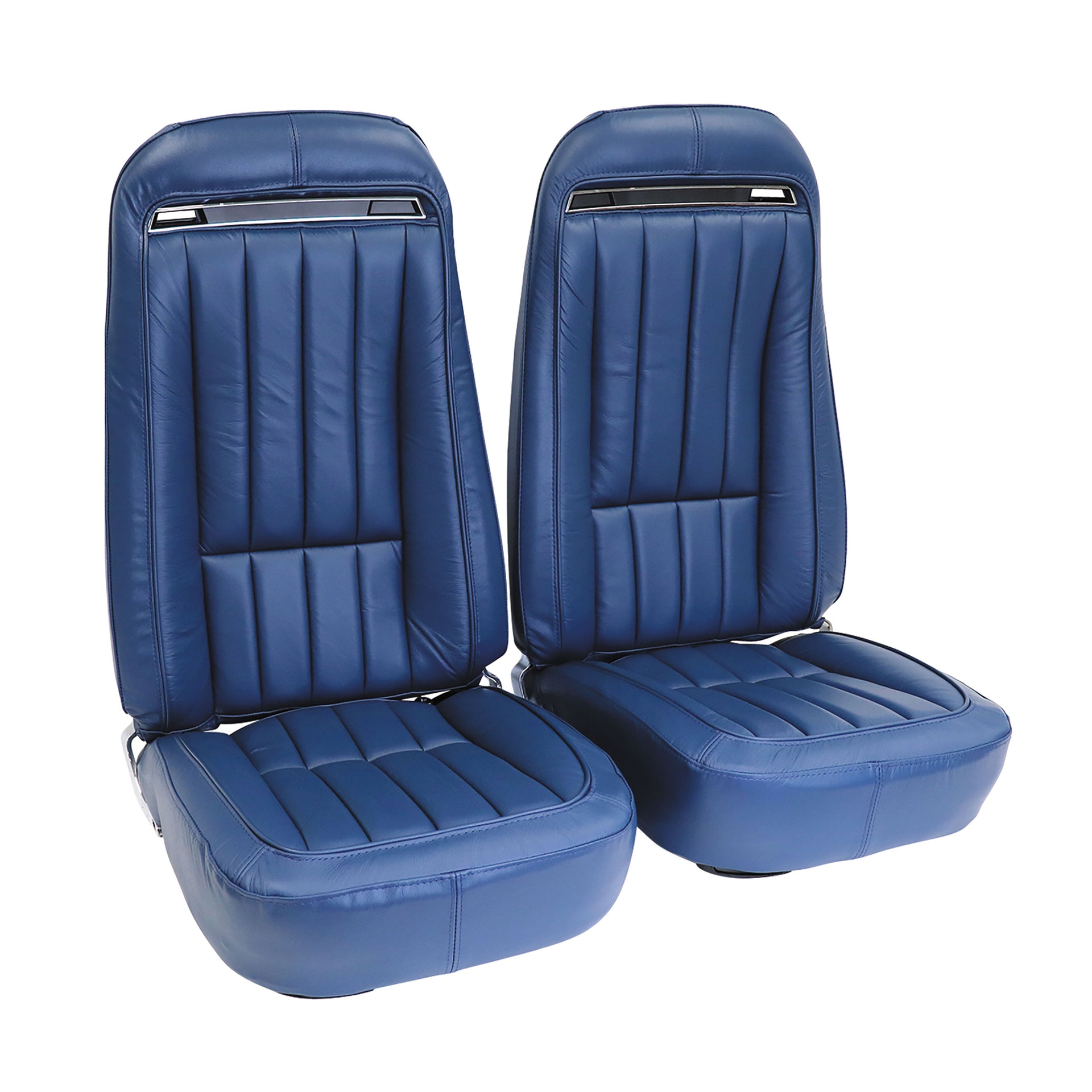 1971-1971 Corvette Mounted Seats Royal Blue 100% Leather With Shoulder Harness-419147MS-Corvette-Store-Online