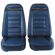 1972-1972 Corvette Mounted Seats Royal Blue Leather Vinyl With Shoulder Harness-419247MS-Corvette-Store-Online
