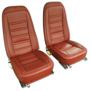 1976-1976 Corvette Mounted Seats Firethorn Leather Vinyl-419734M-Corvette-Store-Online