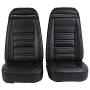 1972-1974 Corvette Mounted Seats Black "Leather-Like" Vinyl With Shoulder Harness-421320MS-Corvette-Store-Online