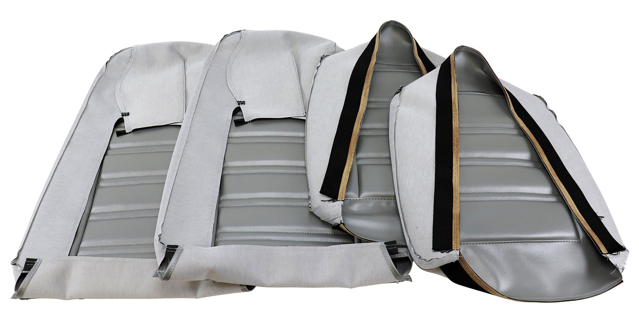1975-1975 Corvette "Leather-Like" Vinyl Seat Covers Silver-421461-Corvette-Store-Online