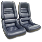 1982-1982 Corvette Mounted Leather Seat Covers Dark Blue 100%-Leather 4" Bolster-422646-Corvette-Store-Online