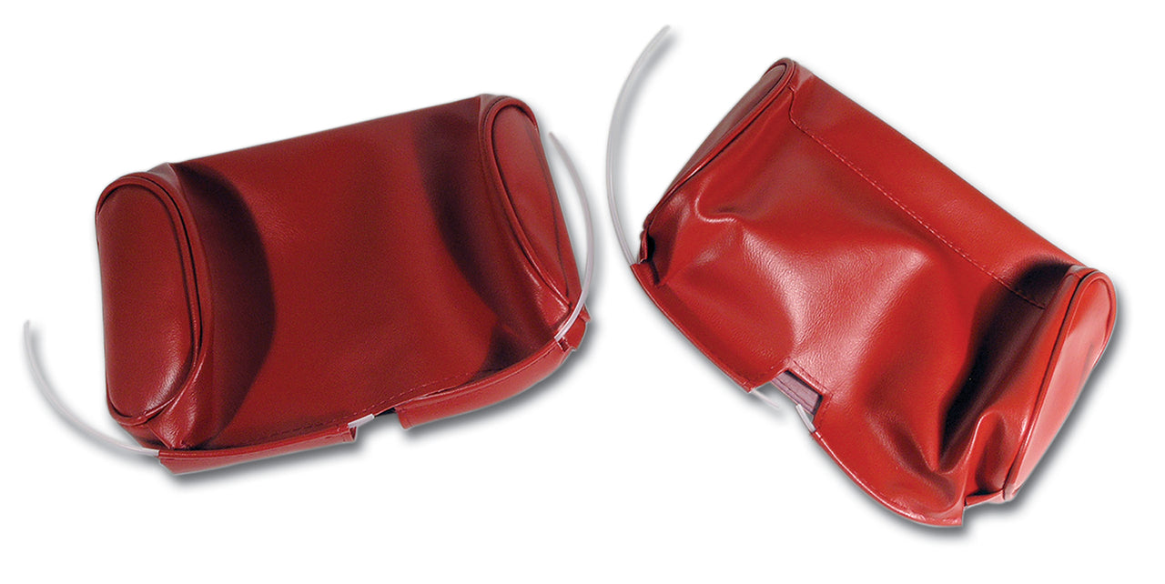 1967-1967 Corvette Headrest Covers Red Vinyl-425630-Corvette-Store-Online