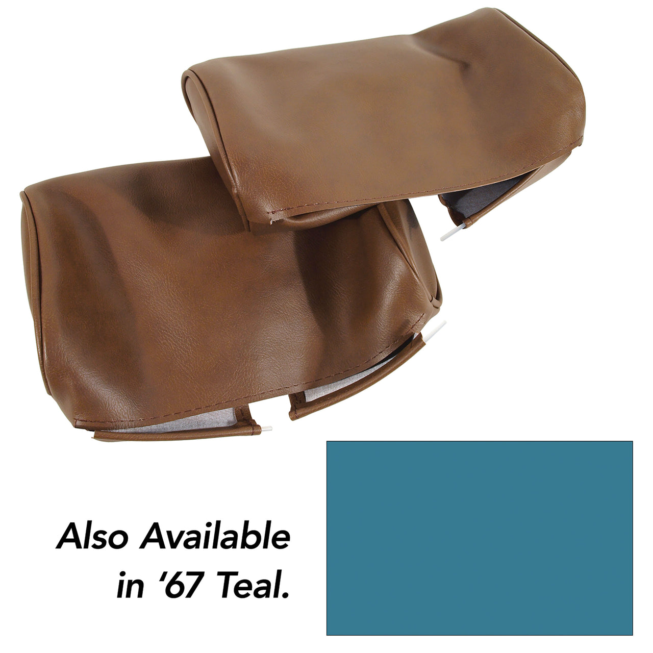 1967-1967 Corvette Headrest Covers Teal Vinyl-425649-Corvette-Store-Online