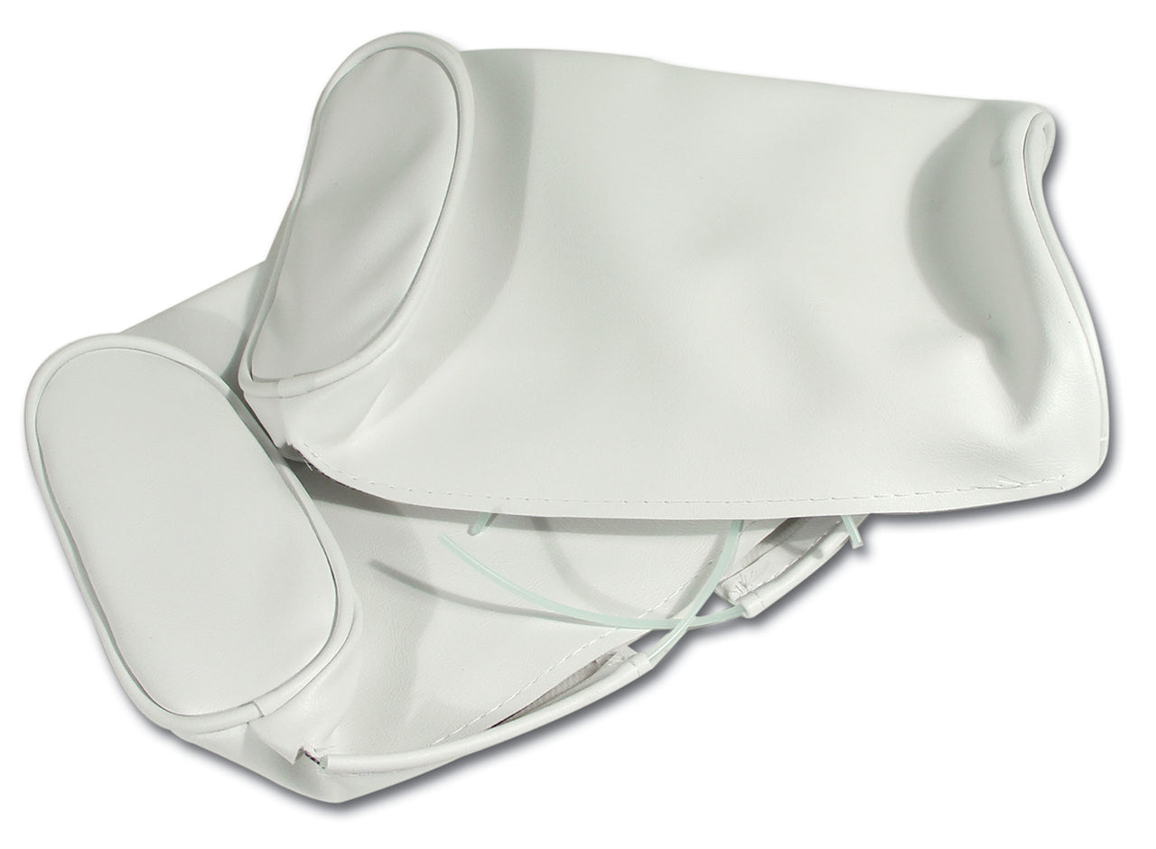 1967-1967 Corvette Headrest Covers White Vinyl-425665-Corvette-Store-Online