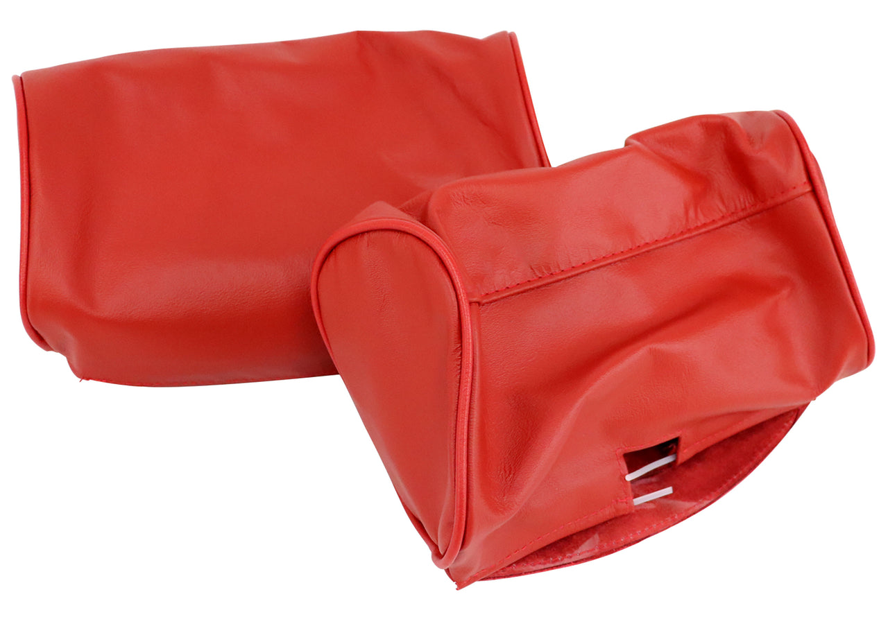 1966-1966 Corvette Headrest Covers Red Leather-425830-Corvette-Store-Online