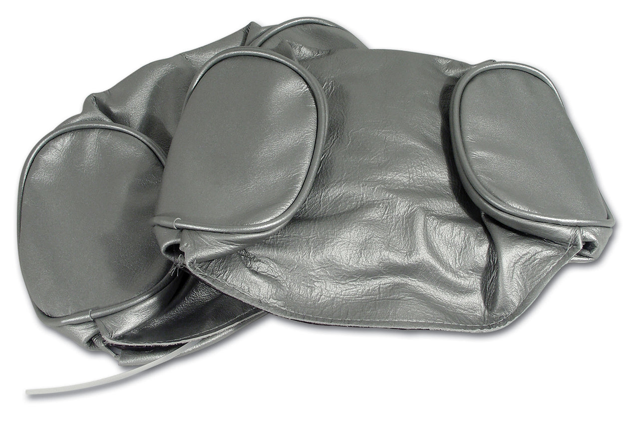 1966-1966 Corvette Headrest Covers Silver Leather-425861-Corvette-Store-Online