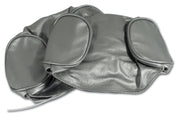 1966-1966 Corvette Headrest Covers Silver Leather-425861-Corvette-Store-Online