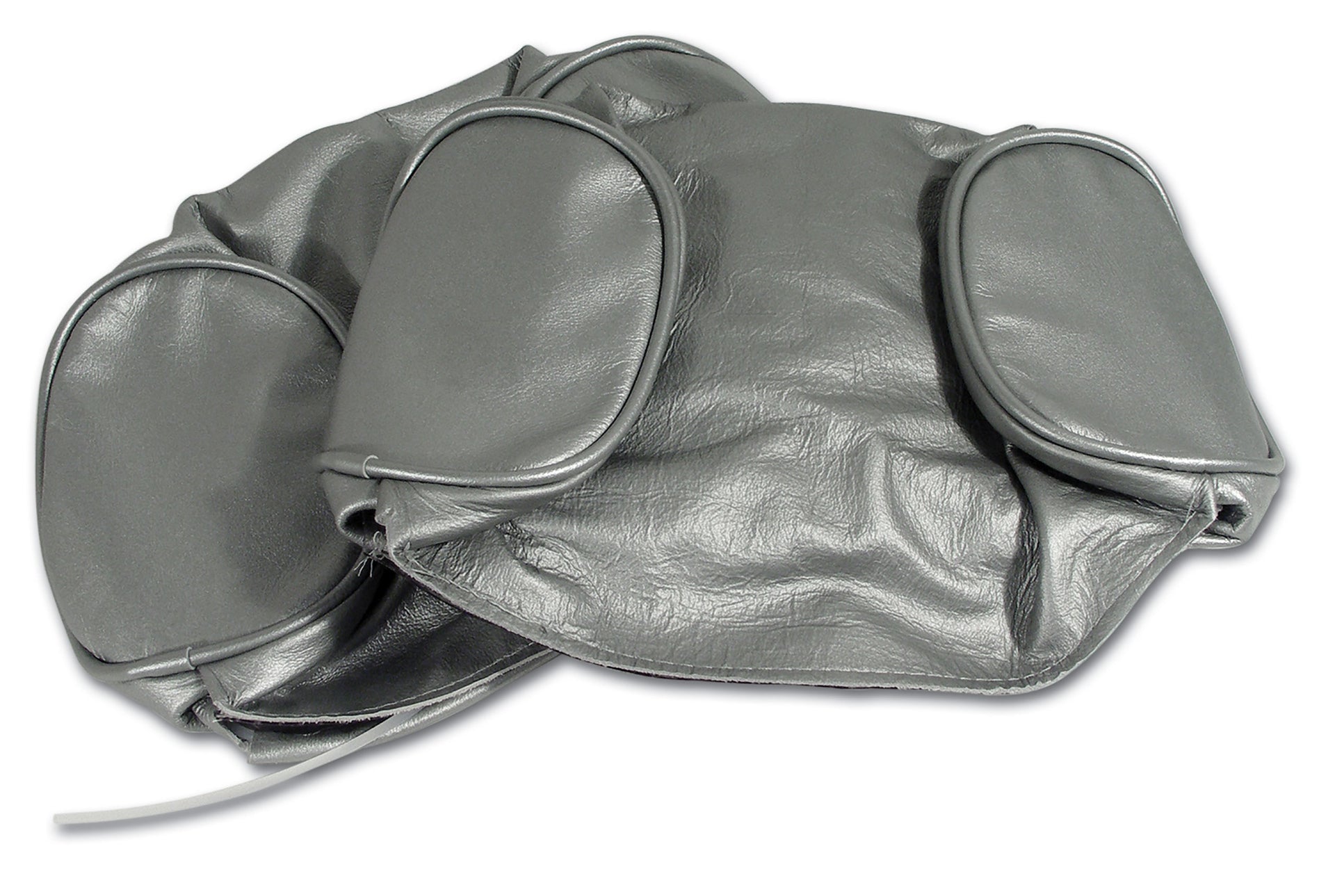 1966-1966 Corvette Headrest Covers Silver Leather-425861-Corvette-Store-Online