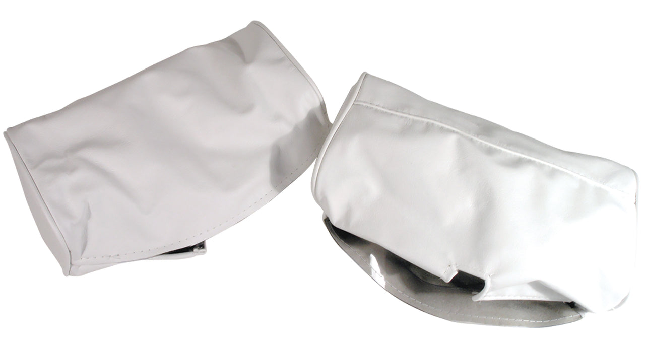1966-1966 Corvette Headrest Covers White Leather-425865-Corvette-Store-Online