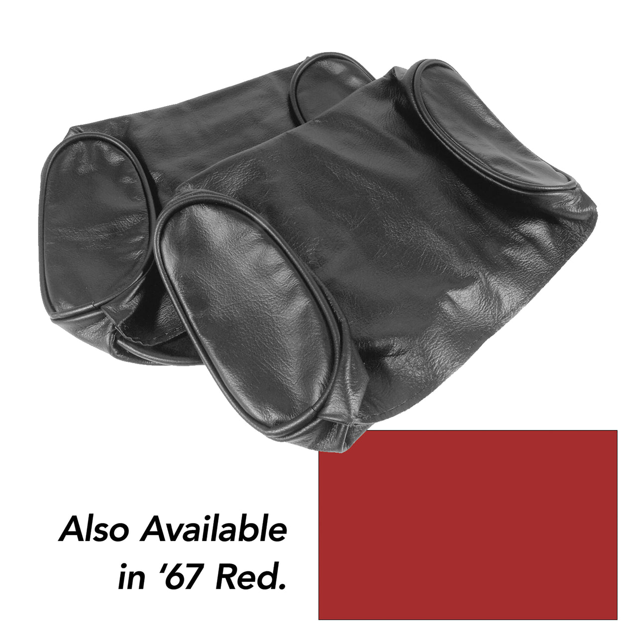 1967-1967 Corvette Headrest Covers Red Leather-425930-Corvette-Store-Online