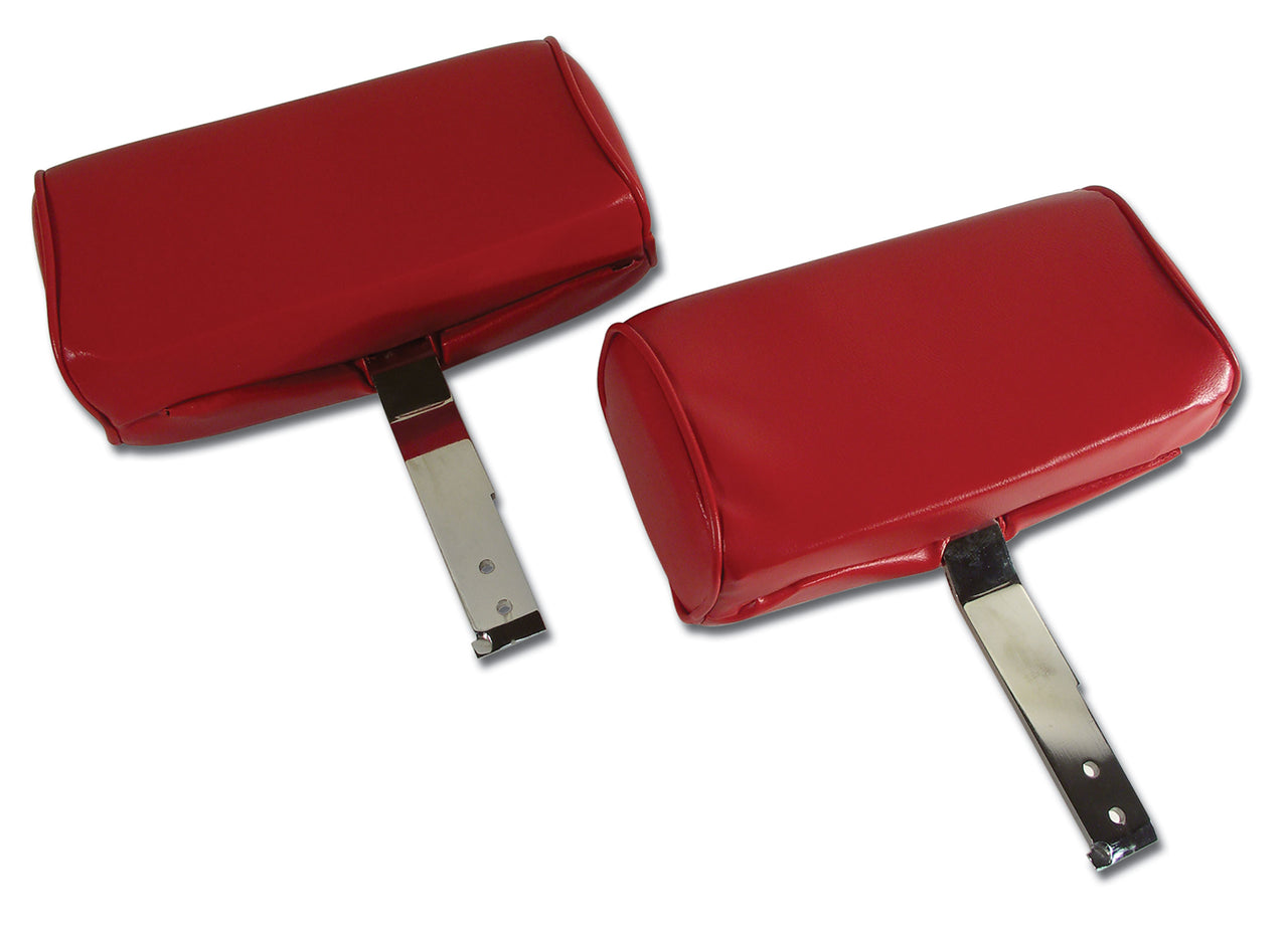 1966-1966 Corvette Headrests Red Complete Vinyl-426230-Corvette-Store-Online