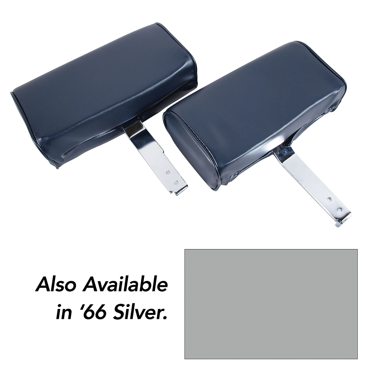 1966-1966 Corvette Headrests Silver Complete Vinyl-426261-Corvette-Store-Online