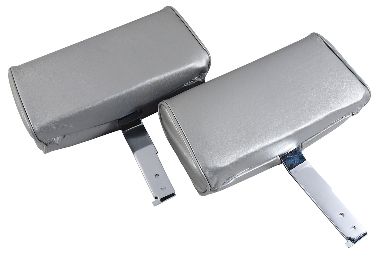 1966-1966 Corvette Headrests Silver Complete Leather-426461-Corvette-Store-Online