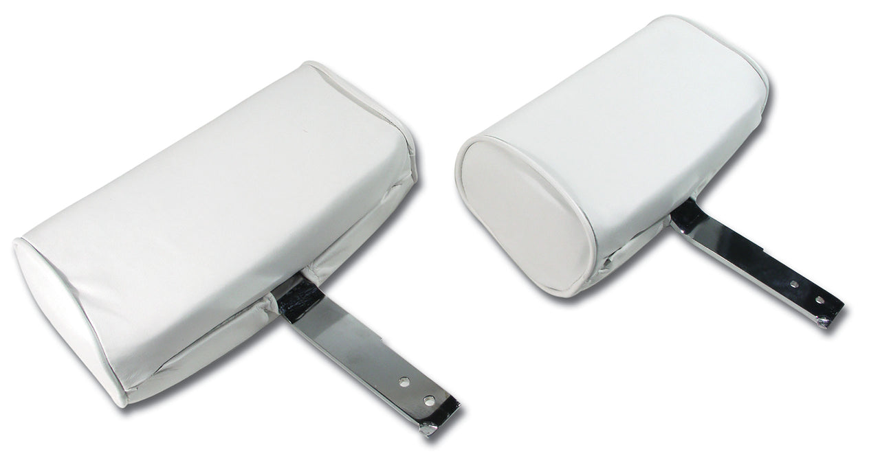 1966-1966 Corvette Headrests White Complete Leather-426465-Corvette-Store-Online