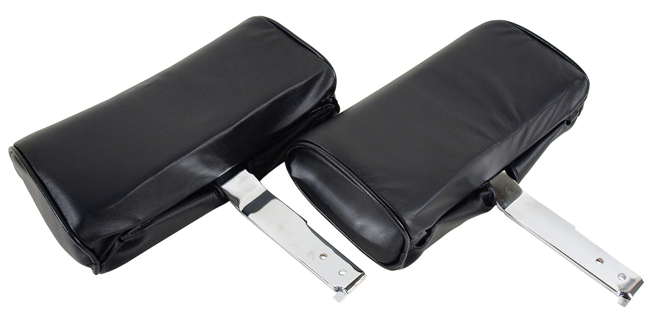 1967-1967 Corvette Headrests Black Complete Leather-426520-Corvette-Store-Online