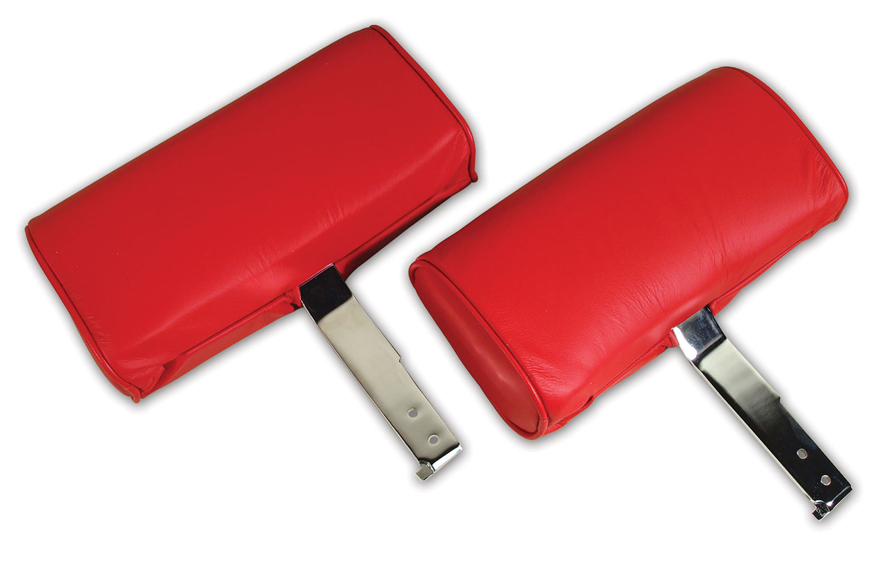 1967-1967 Corvette Headrests Red Complete Leather-426530-Corvette-Store-Online