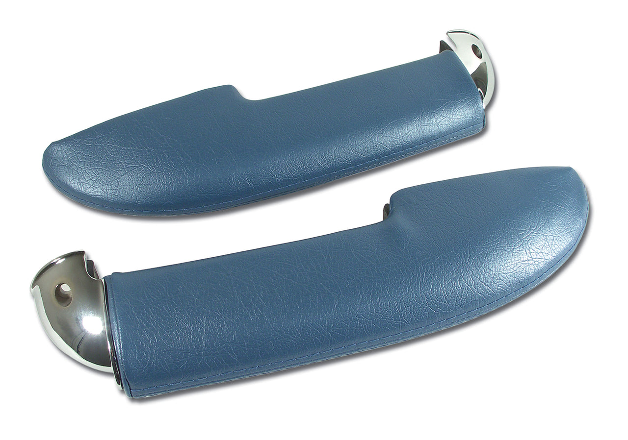 1961-1961 Corvette Armrest Assemblies W/Chrome Ends - W/Chrome End Blue-430408-Corvette-Store-Online