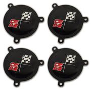1965-1966 Corvette Hubcap Spinner Emblems W/Black Upper LH - 4 Piece Set-43131-Corvette-Store-Online