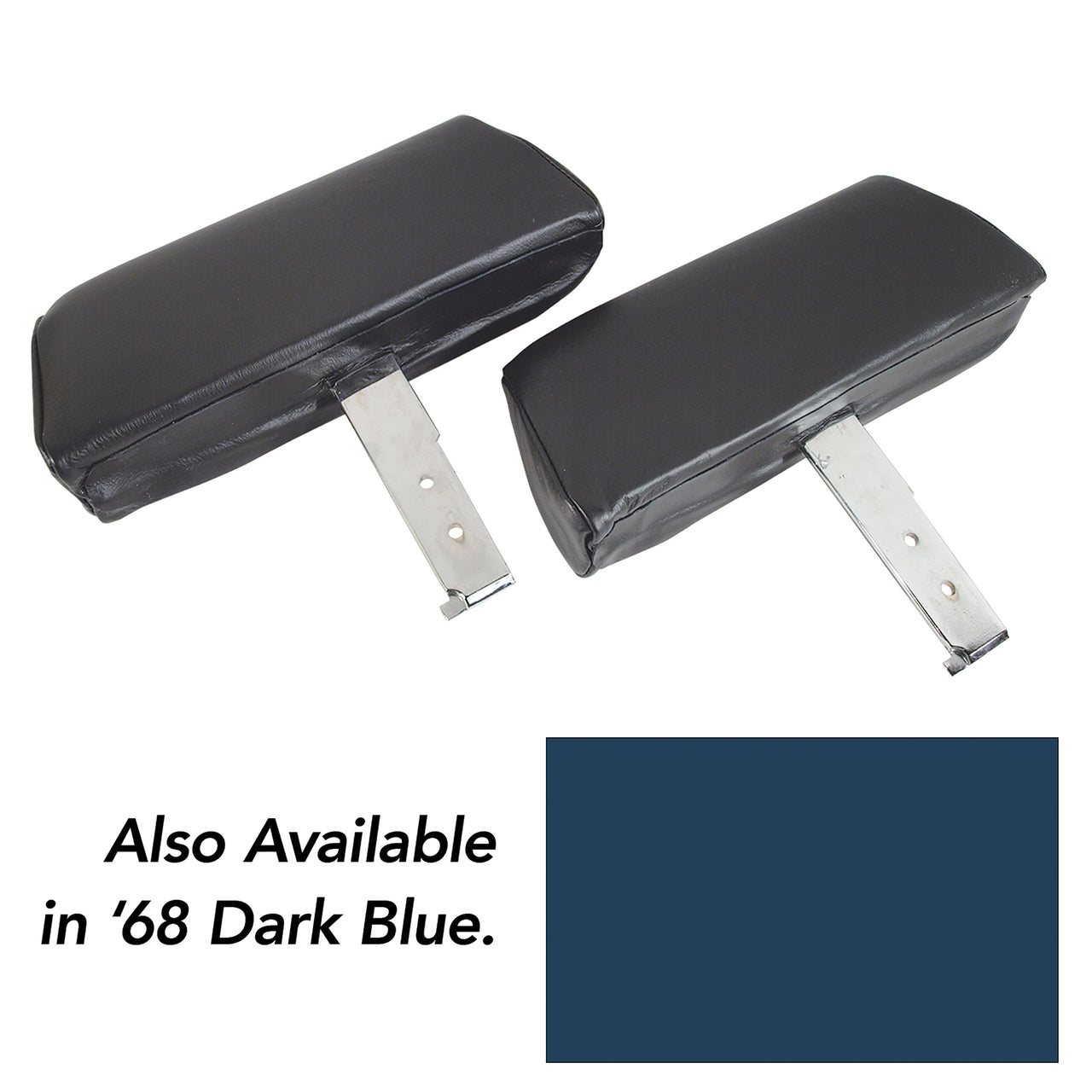 1968-1968 Corvette Headrests Dark Blue Complete W/Vinyl Covers-432532-Corvette-Store-Online