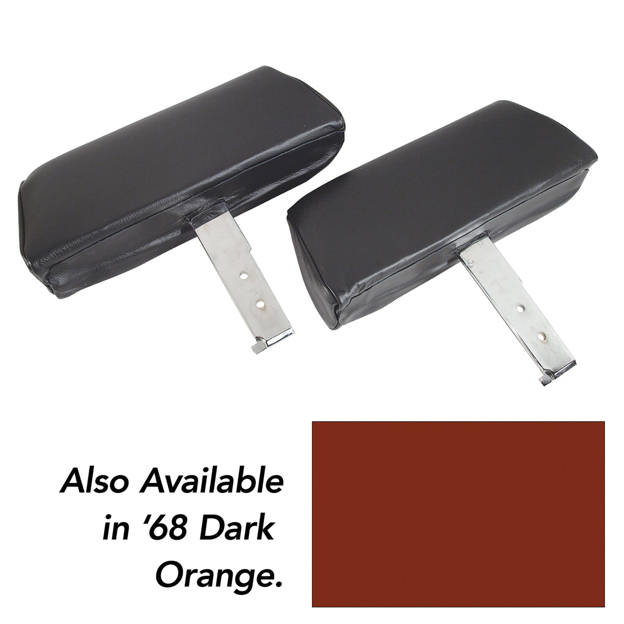 1968-1968 Corvette Headrests Dark Orange Complete W/Vinyl Covers-432538-Corvette-Store-Online